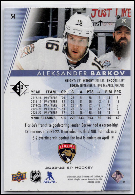 2022-23 SP #54 Aleksander Barkov Blue