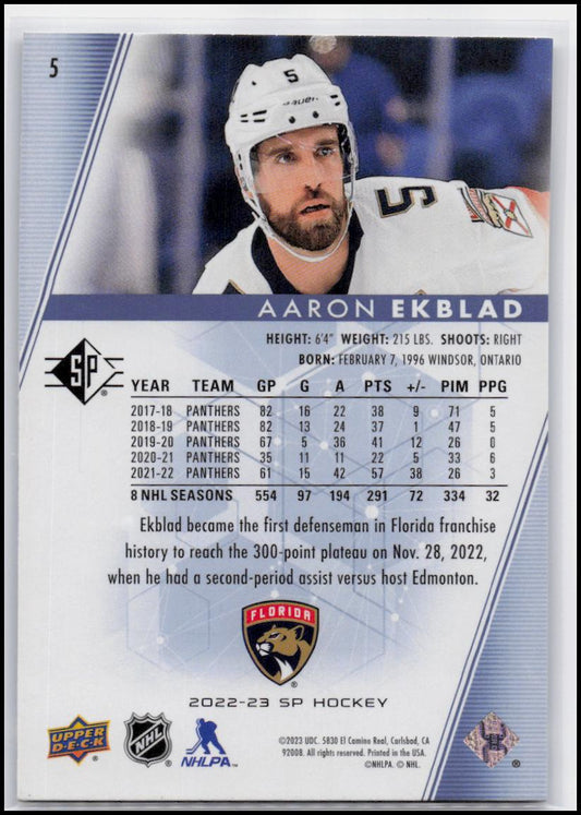 2022-23 SP #5 Aaron Ekblad Blue