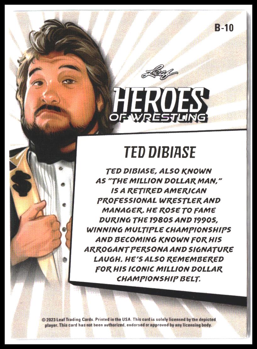 Ted DiBiase #B-10 2023 Leaf Heroes of Wrestling Green