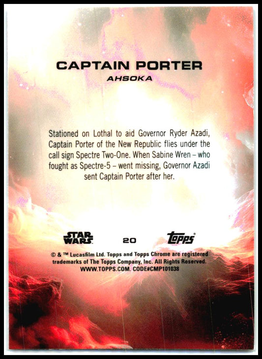 2025 Topps Chrome Star Wars Kamino Purple Refractor #20 Captain Porter /199