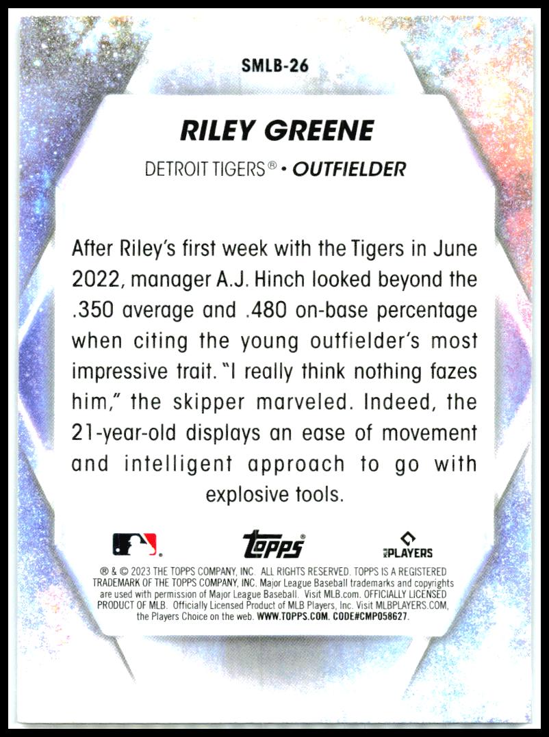 2023 Topps Stars of MLB Chrome #SMLBC-26 Riley Greene Detroit Tigers