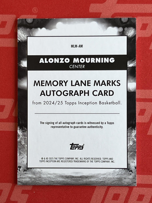 2024-25 Topps Inception Memory Lane Marks Blue #MLM-AM Alonzo Mourning Auto Heat