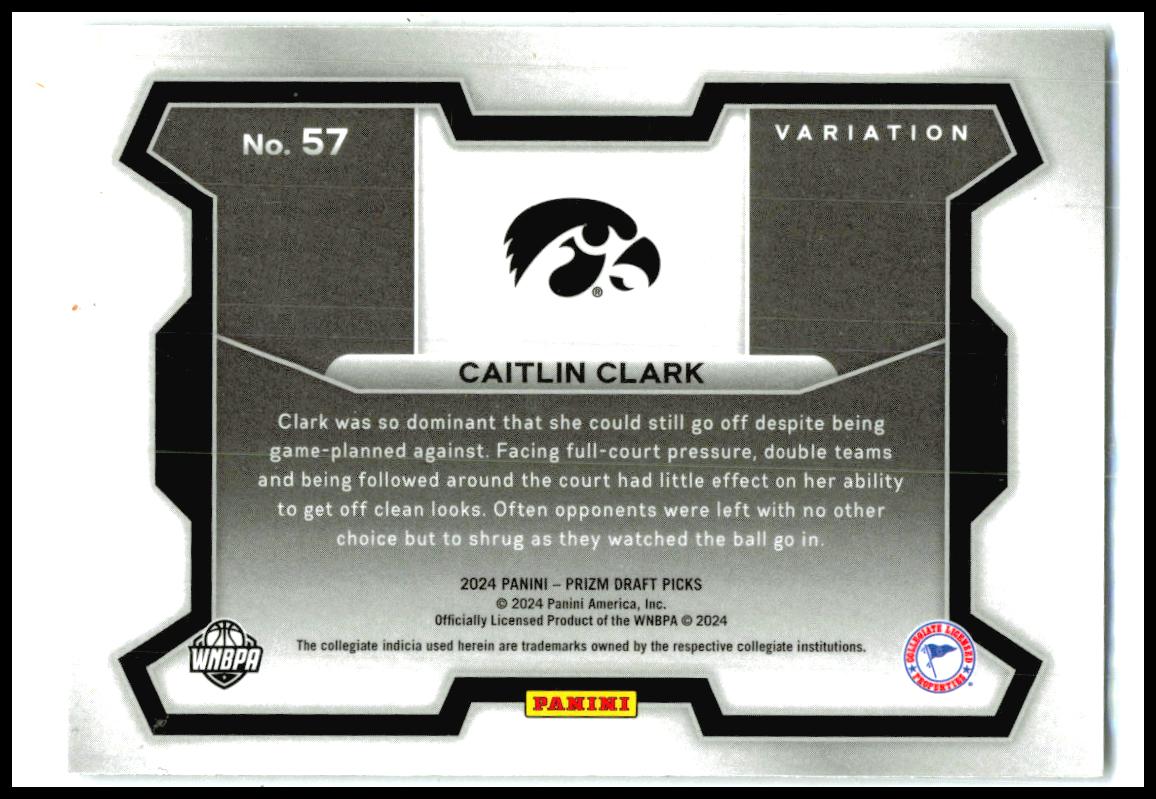 2024 Panini Prizm Draft Picks #57b Caitlin Clark Iowa Hawkeyes