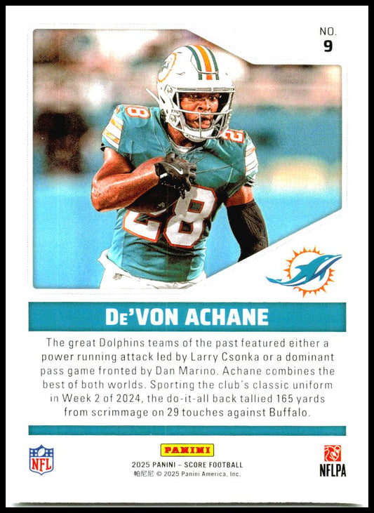 2025 Score #9 De’Von Achane Miami Dolphins