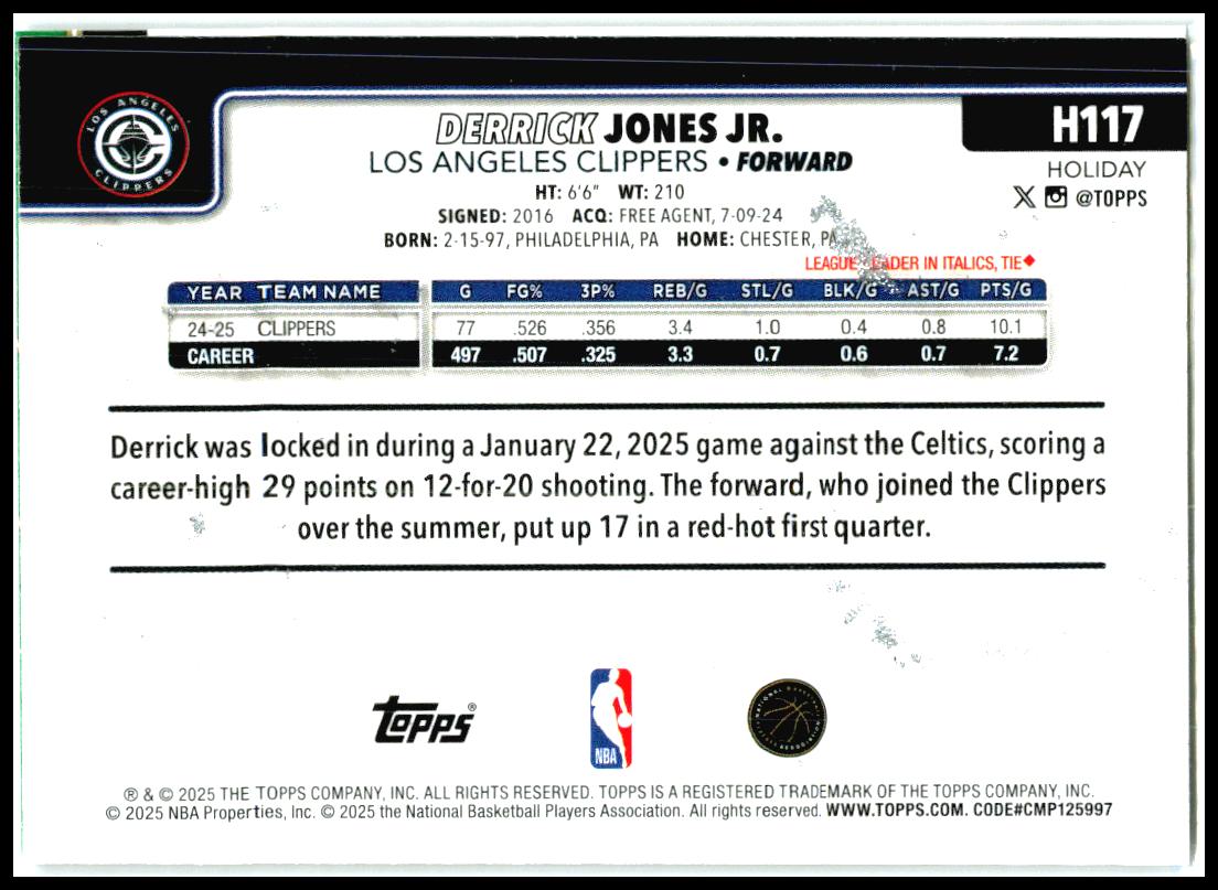 2025-26 Topps Holiday Glitter Holiday #H3 Kristaps Porzingis Boston Celtics