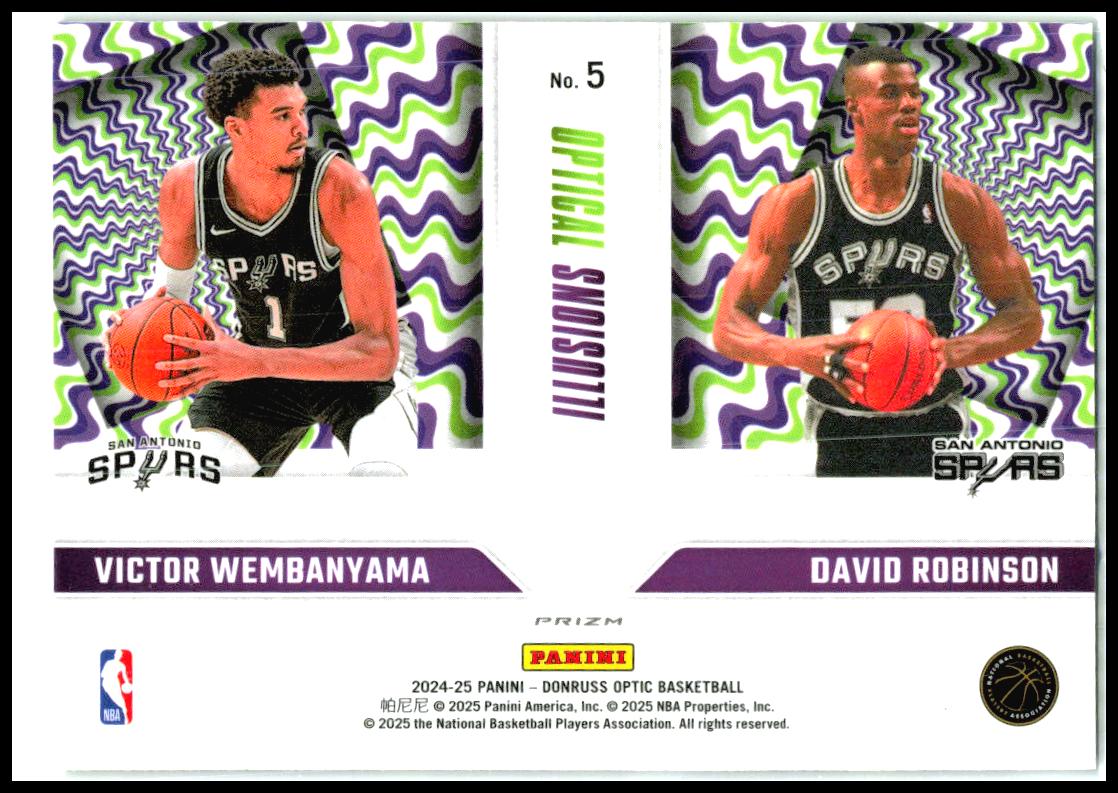 2024-25 Donruss Optic Optical Illusions Holo #5 Robinson/Wembanyama Spurs