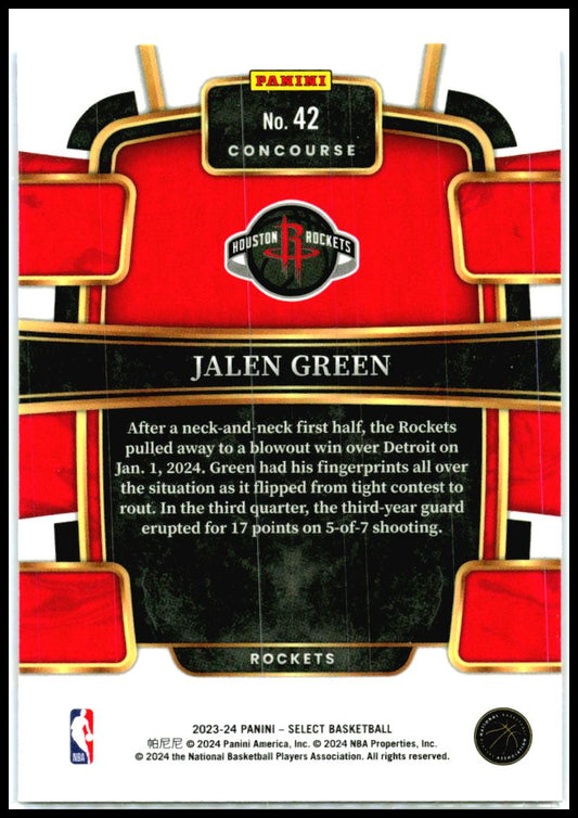 2023-24 Select Blue #42 Jalen Green Rockets