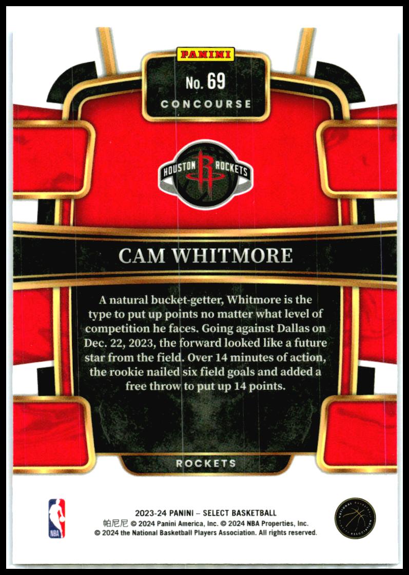 2023-24 Select Blue #69 Cam Whitmore Rockets