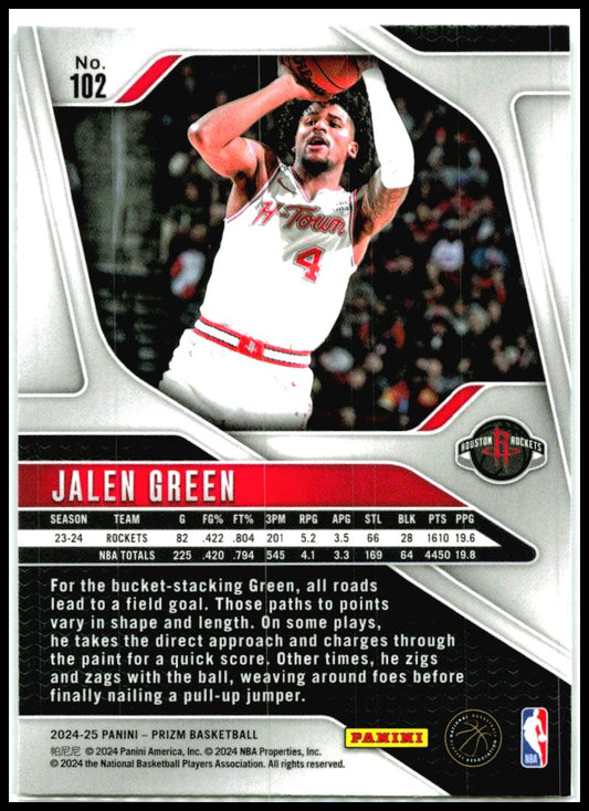 2024-25 Panini Prizm #102 Jalen Green Houston Rockets