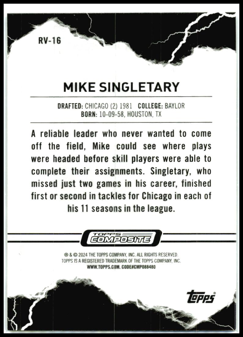 2023 Topps Composite Resurgence Voltaic Refractor #RV-16 Mike Singletary Bears