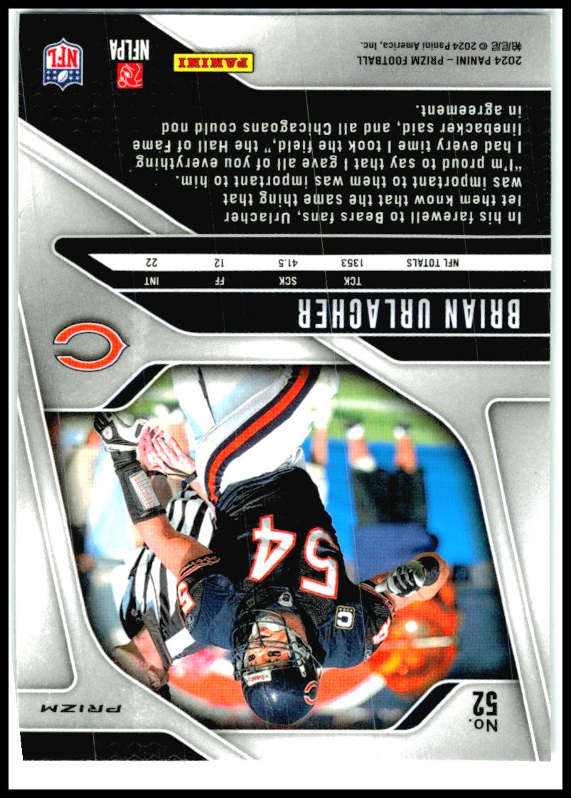 2024 Panini Prizm Green #52 Brian Urlacher Chicago Bears