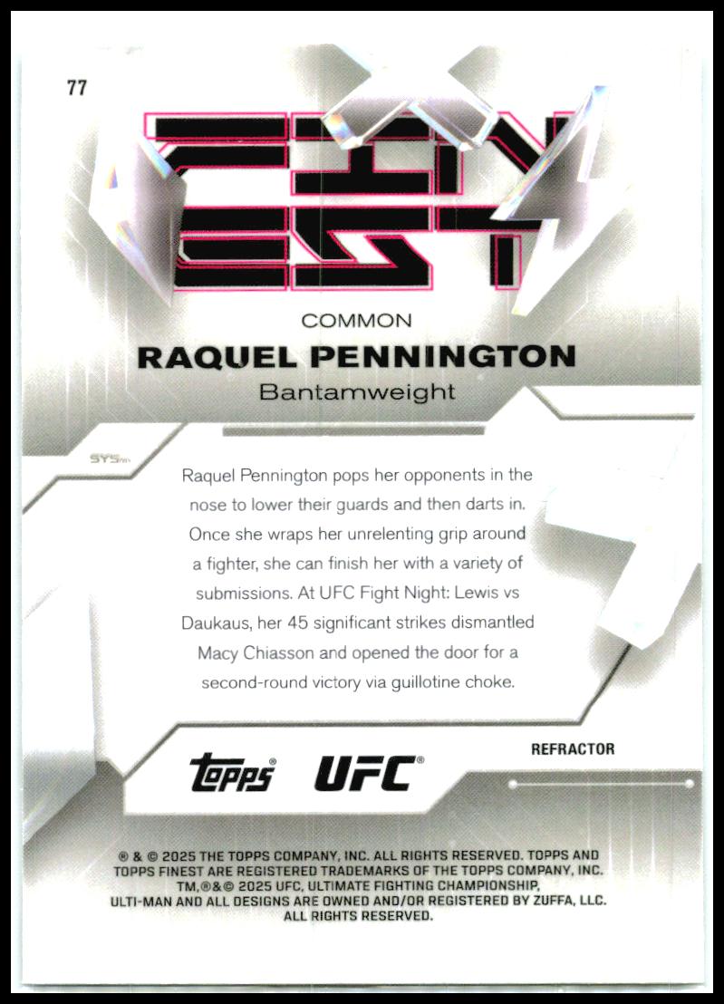 2025 Topps Finest UFC Common #77 Raquel Pennington