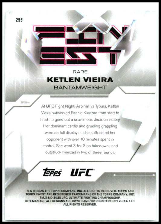 2025 Topps Finest UFC Rare #255 Ketlen Vieira