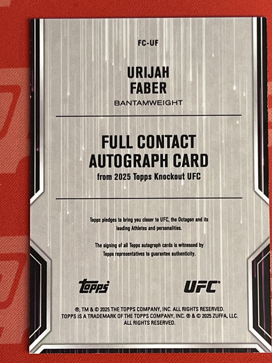 2025 Topps Knockout UFC Full Contact Auto Red /25 #FC-UF Urijah Faber Auto