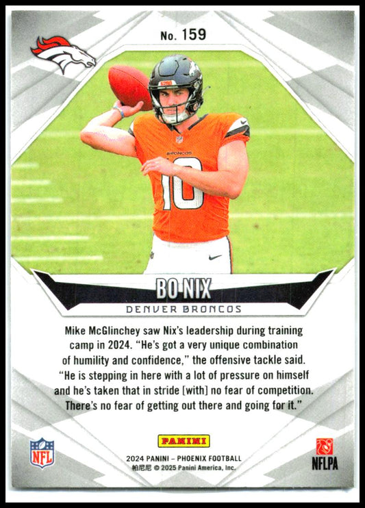 2024 Panini Phoenix Purple #159 Bo Nix Rookie Denver Broncos
