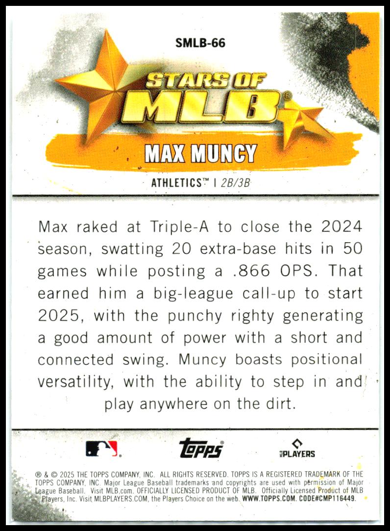 2025 Topps Update Stars of MLB #SMLB-66 Max Muncy Athletics