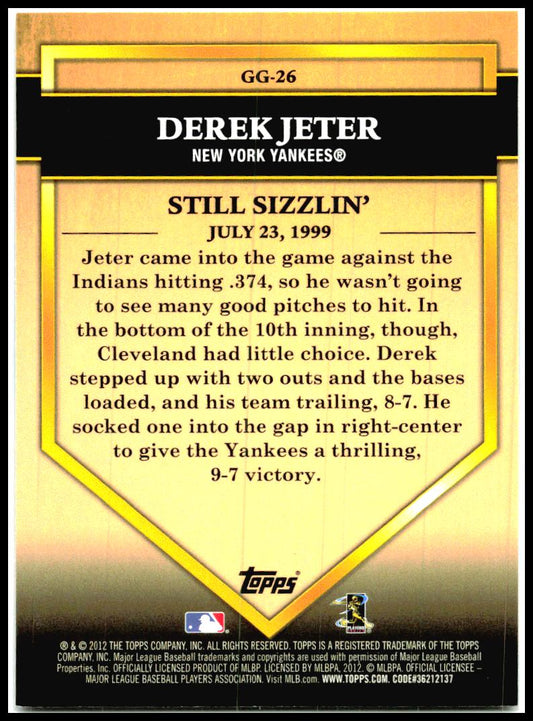 2012 Topps Golden Greats #GG-26 Derek Jeter New York Yankees