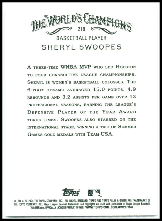 2024 Topps Allen & Ginter #218 Sheryl Swoopes