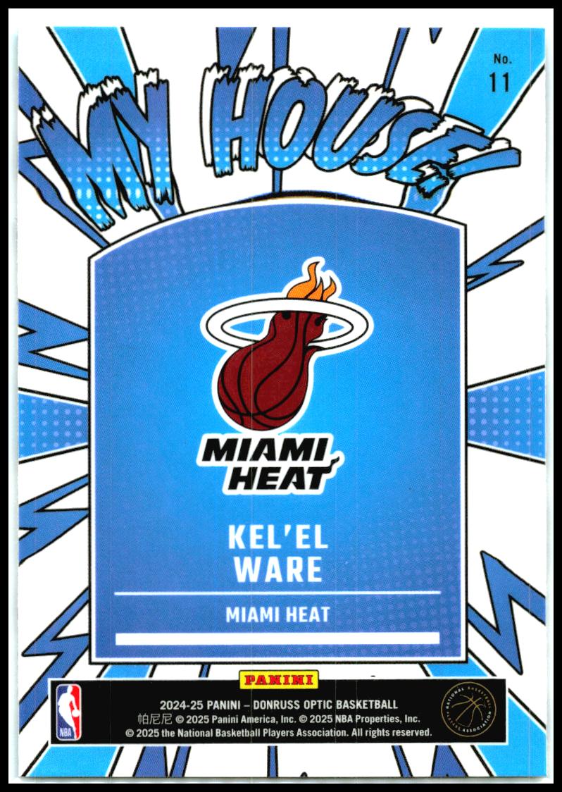 2024-25 Donruss Optic My House #11 Kel'el Ware Miami Heat