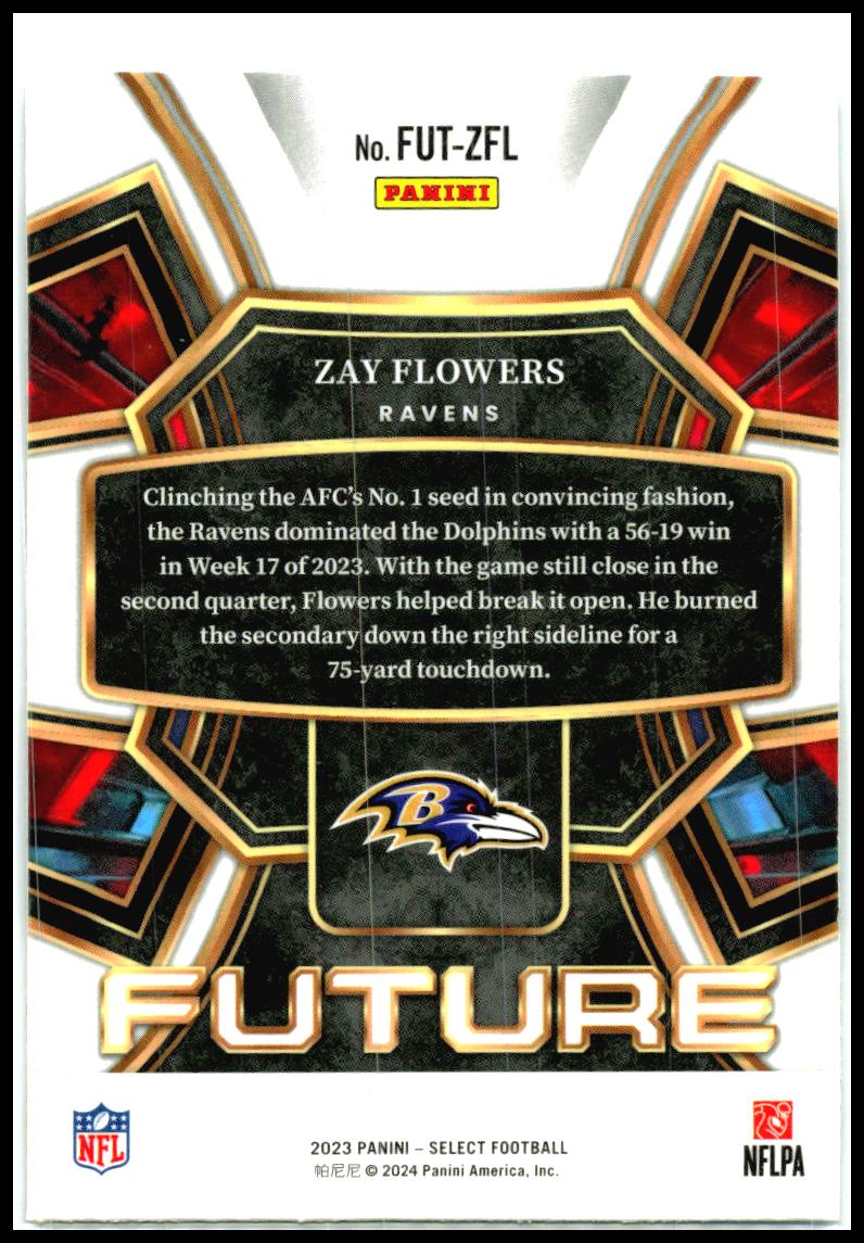 2023 Panini Select Future #FUT-ZFL Zay Flowers Baltimore Ravens