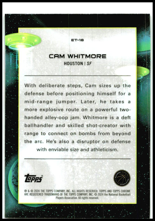 2023-24 Topps Chrome Cosmic Extraterrestrial Talent #ET-18 Cam Whitmore Rockets