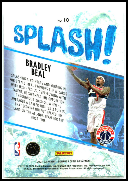 2021-22 Donruss Optic Splash! #10 Bradley Beal Washington Wizards