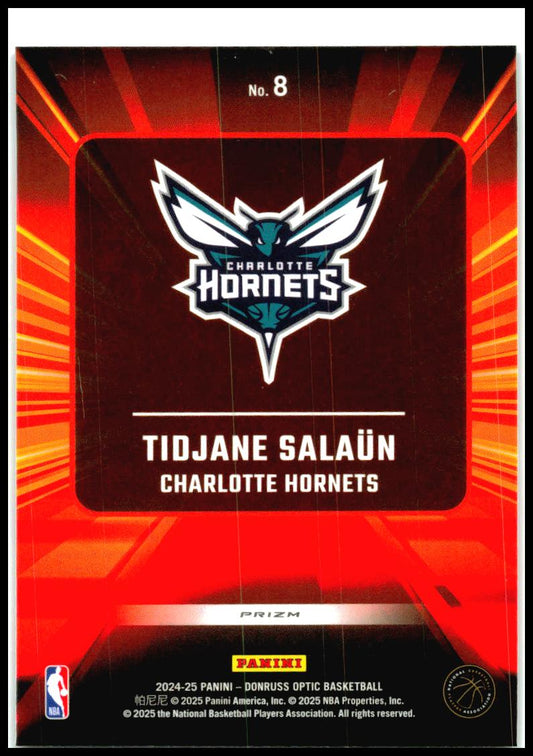 2024-25 Donruss Optic Express Lane Holo #8 Tidjane Salaun Charlotte Hornets