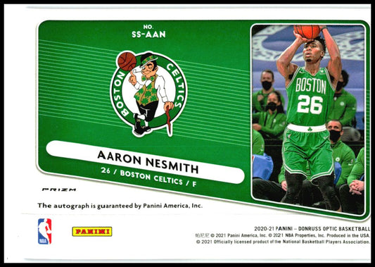 2020-21 Donruss Optic Signature Series Purple #SS-AAN Aaron Nesmith Auto Boston