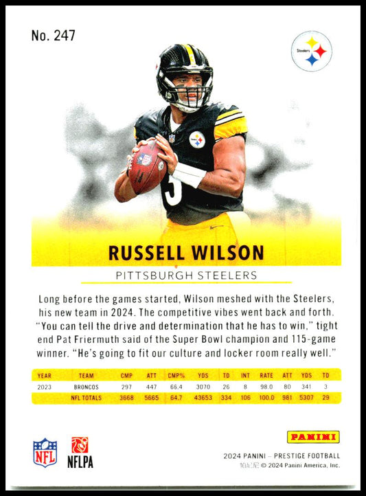 2024 Panini Prestige #247 Russell Wilson Pittsburgh Steelers