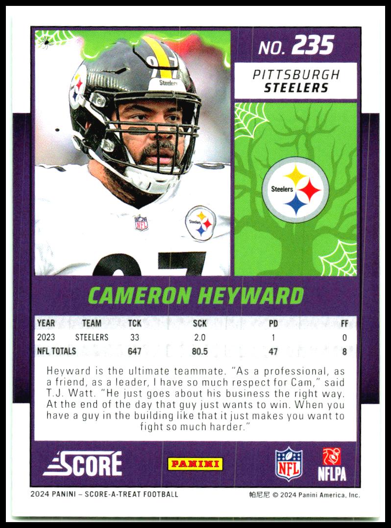 2024 Score-A-Treat Green Bats #235 Cameron Heyward Pittsburgh Steelers