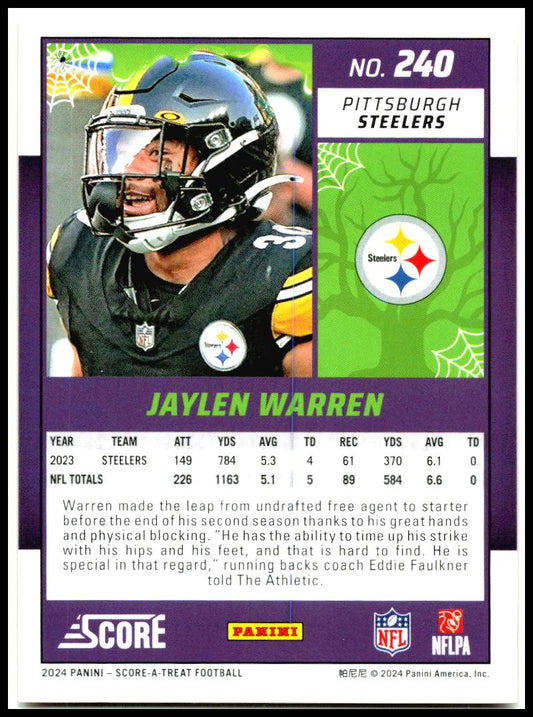 2024 Score-A-Treat #240 Jaylen Warren Pittsburgh Steelers