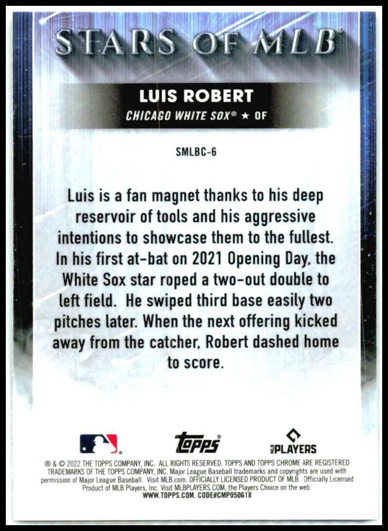 2022 Topps Stars of MLB Chrome #SMLBC-6 Luis Robert Chicago White Sox