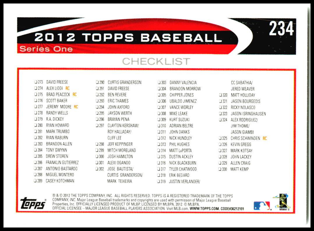 2012 Topps #234 Mark Teixeira New York Yankees