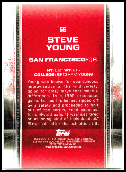 2024 Topps Signature Class #55 Steve Young San Francisco 49ers
