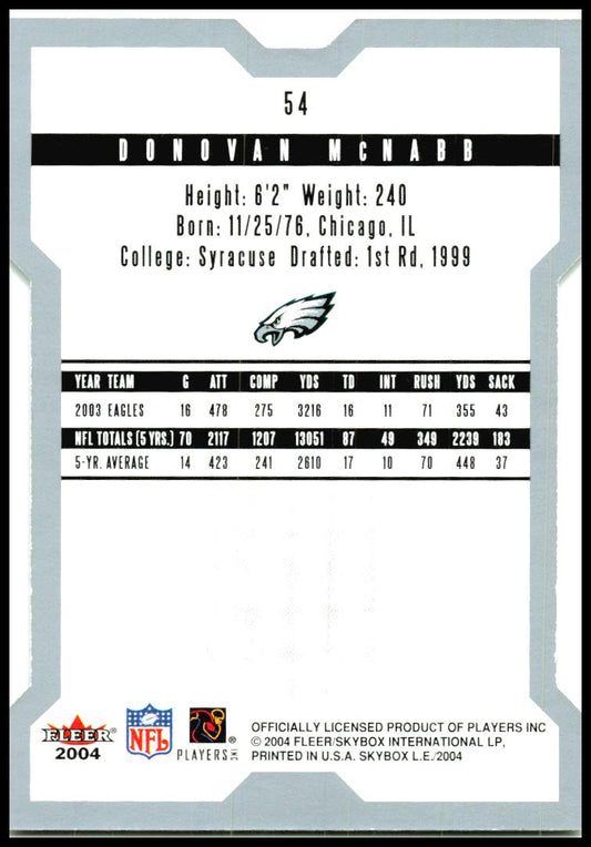 2004 SkyBox LE #54 Donovan McNabb Philadelphia Eagles