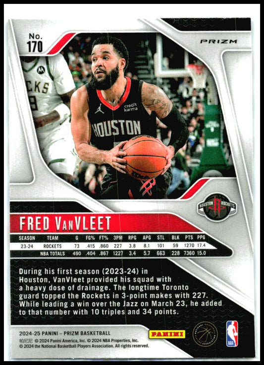 2024-25 Panini Prizm Prizms Red White and Blue #170 Fred VanVleet Houston