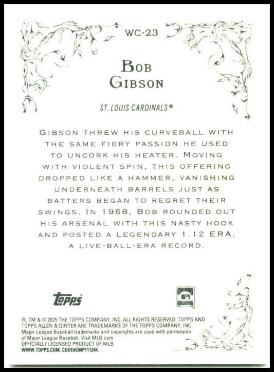 2025 Topps Allen & Ginter Wicked Curves #WC-23 Bob Gibson