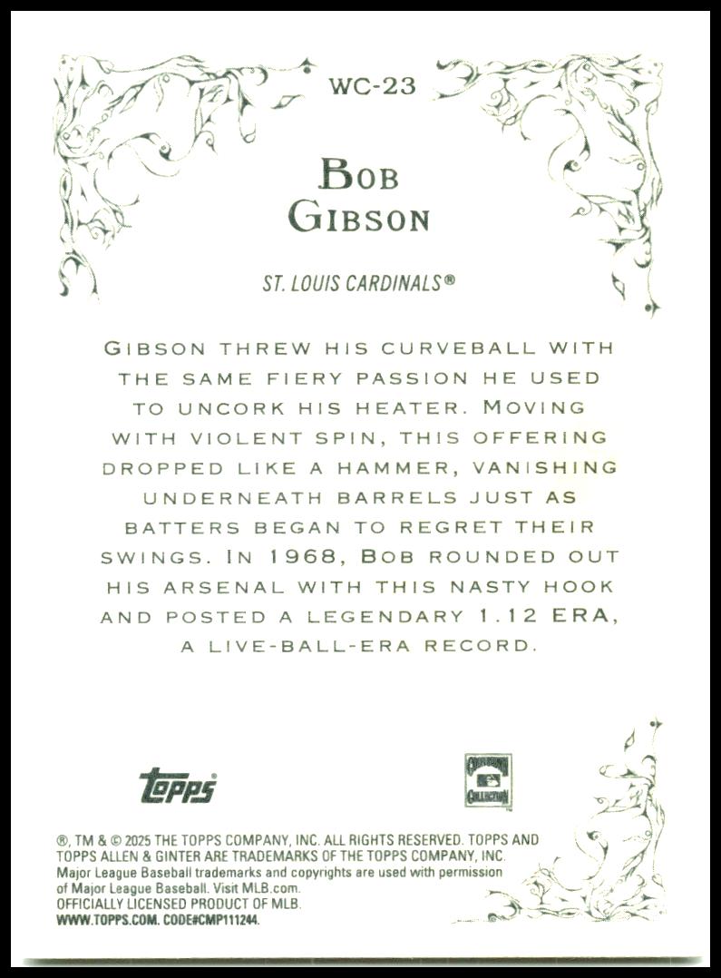 2025 Topps Allen & Ginter Wicked Curves #WC-23 Bob Gibson