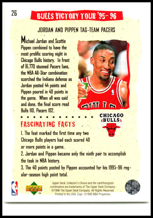 1996-97 Collector's Choice #26 Michael Jordan / Scottie Pippen Chicago Bulls