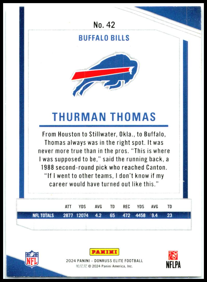 2024 Donruss Elite #42 Thurman Thomas Buffalo Bills