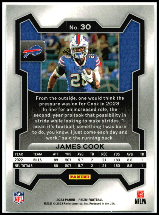 2023 Panini Prizm Silver #30 James Cook Buffalo Bills