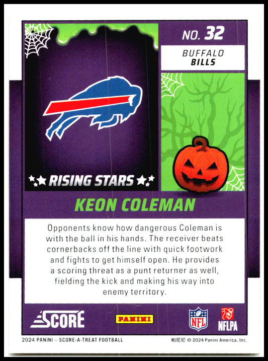 2024 Score-A-Treat Rising Stars Orange Pumpkin #32 Keon Coleman Buffalo Bills