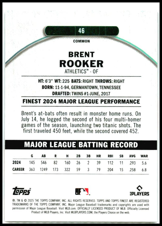 2025 Finest Checkerboard #46 Brent Rooker Athletics