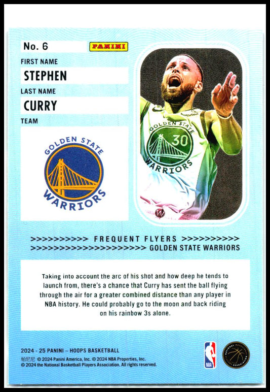 2024-25 Hoops Frequent Flyers #6 Stephen Curry Golden State Warriors