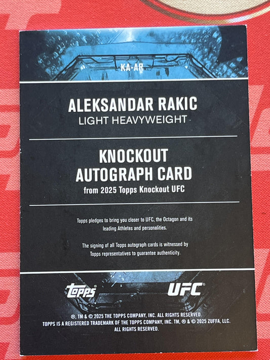 2025 Topps Knockout UFC Knockout Auto /299 #KA-AR Aleksandar Rakic Auto