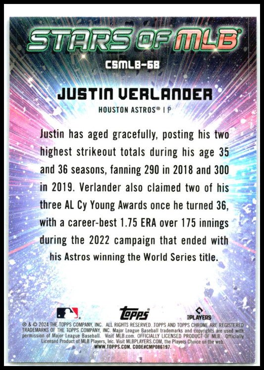 2024 Topps Update Stars of MLB Chrome #CSMLB-68 Justin Verlander Houston Astros