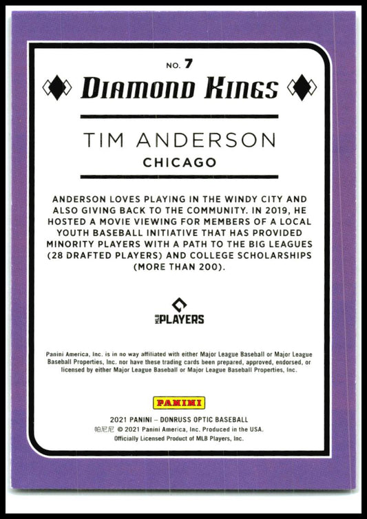 2021 Donruss #7 Tim Anderson Chicago White Sox