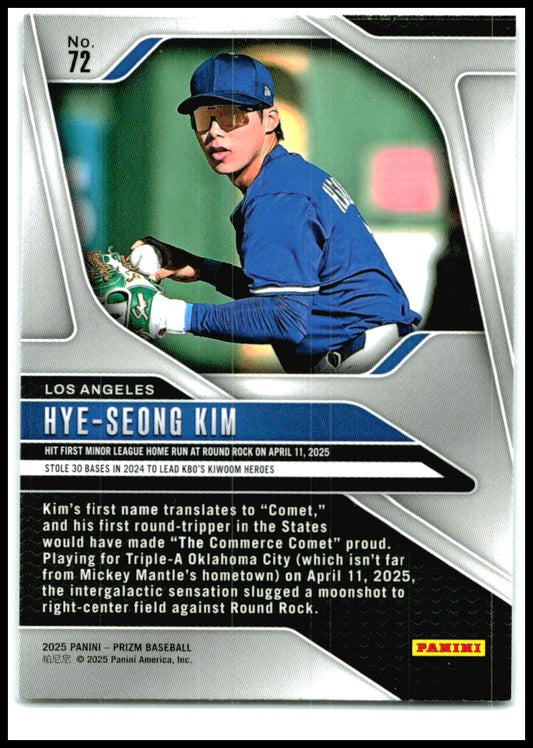 2025 Panini Prizm #72 Hye-Seong Kim Rookie Los Angeles Dodgers