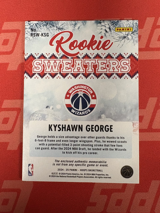 2024-25 Hoops Winter Rookie Sweaters #RSW-KSG Kyshawn George Washington Wizards