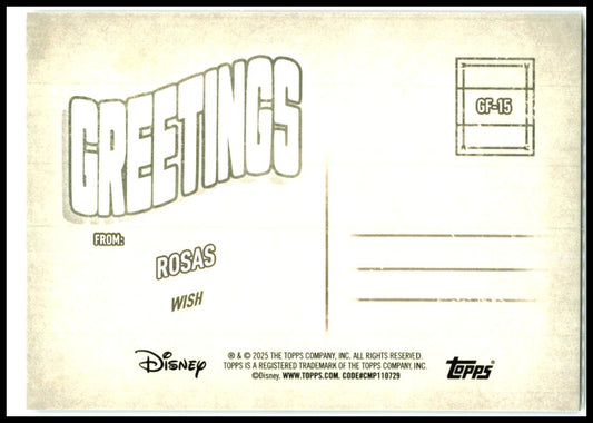 2025 Topps Disney Wonder Greetings From FoilFractor #GF-15 Rosas